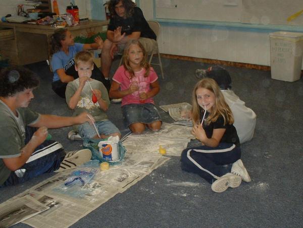 Children working on an art project
