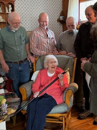 Frances Byam Towne presented with Boston Cane