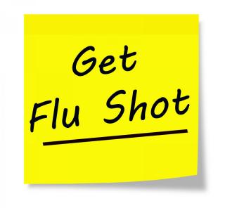 Flu Shot Yellow Stickie
