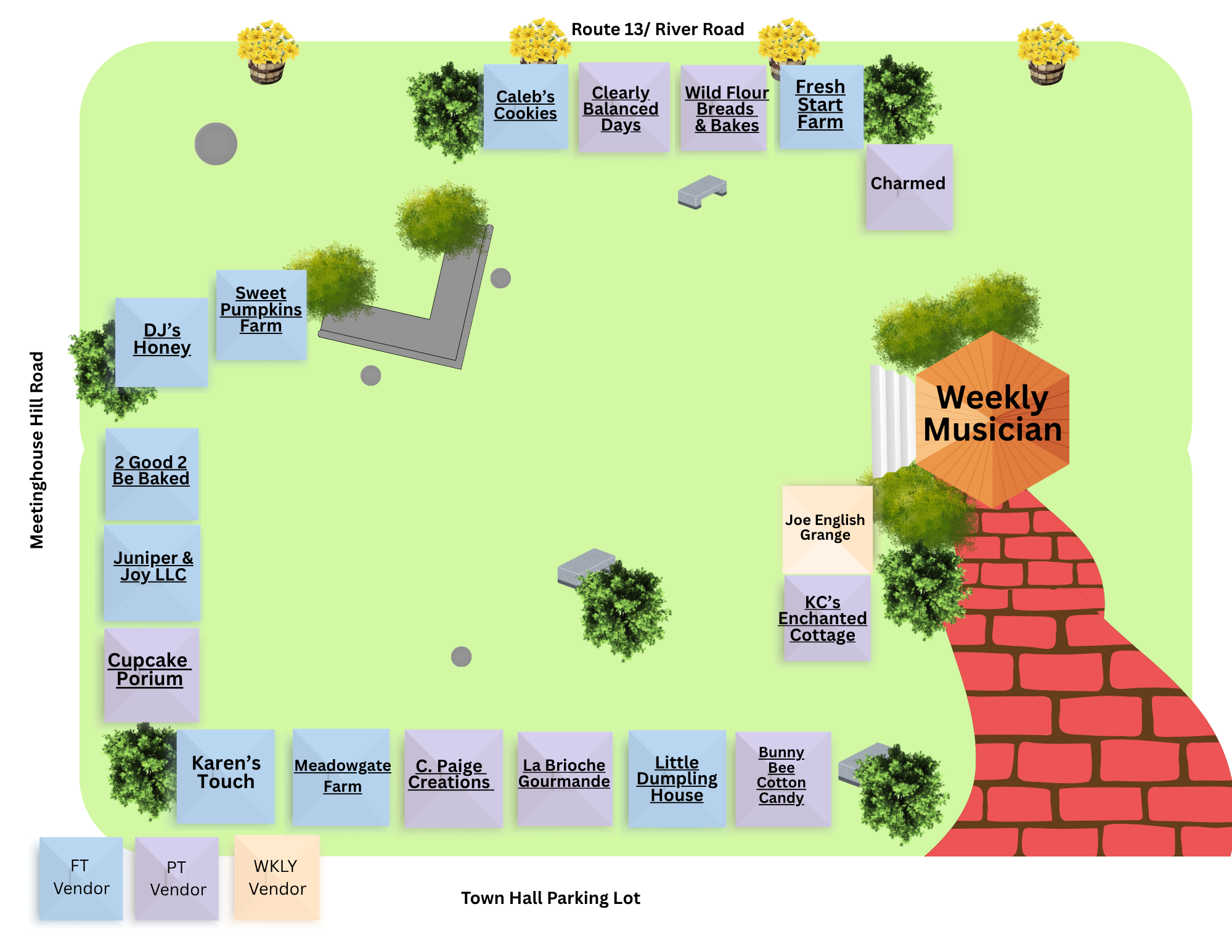 New Boston Farmers Market Vendor Map for July 11 2026 New Boston Farmers Market Vendor Map for July 11 2026