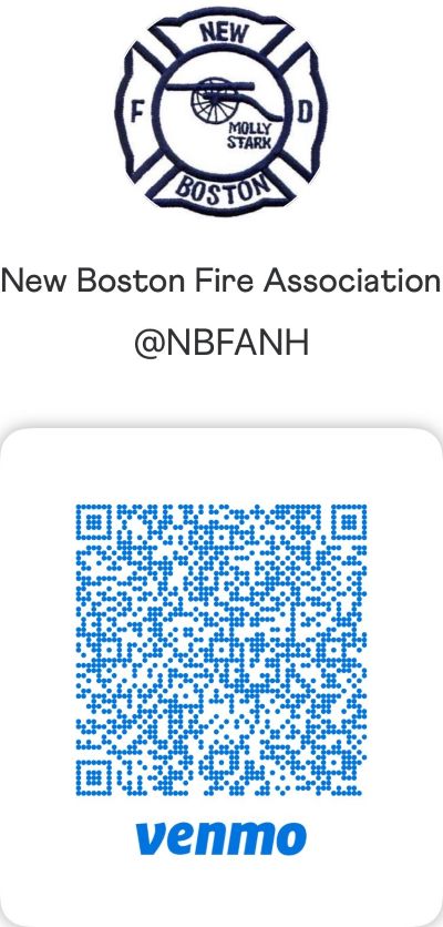 NBFA Venmo QR Code If you would like to make a donation to the New Boston Fire Association, please Venmo to @NBFANH