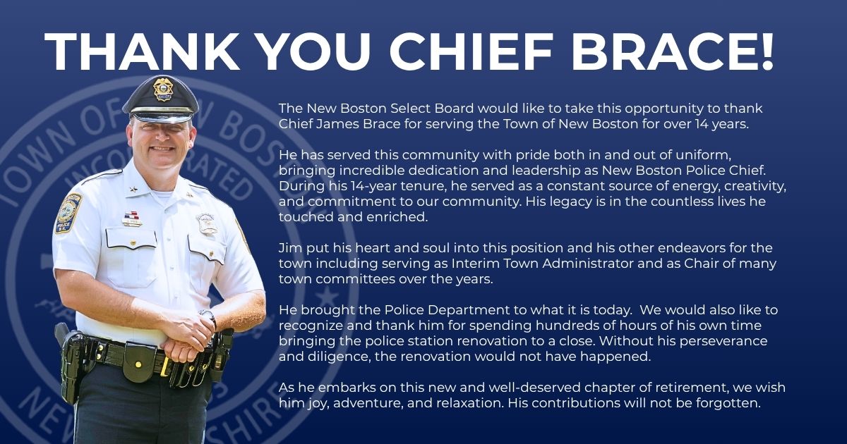 Thank You Chief Brace! Thank You Chief Brace!